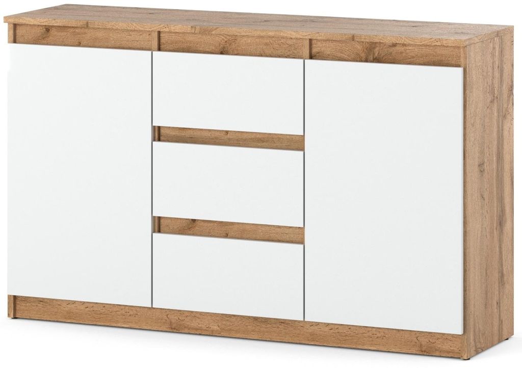 Komoda 120 cm Aga wotan biała matowa z szufladami Zdjęcie produktu 