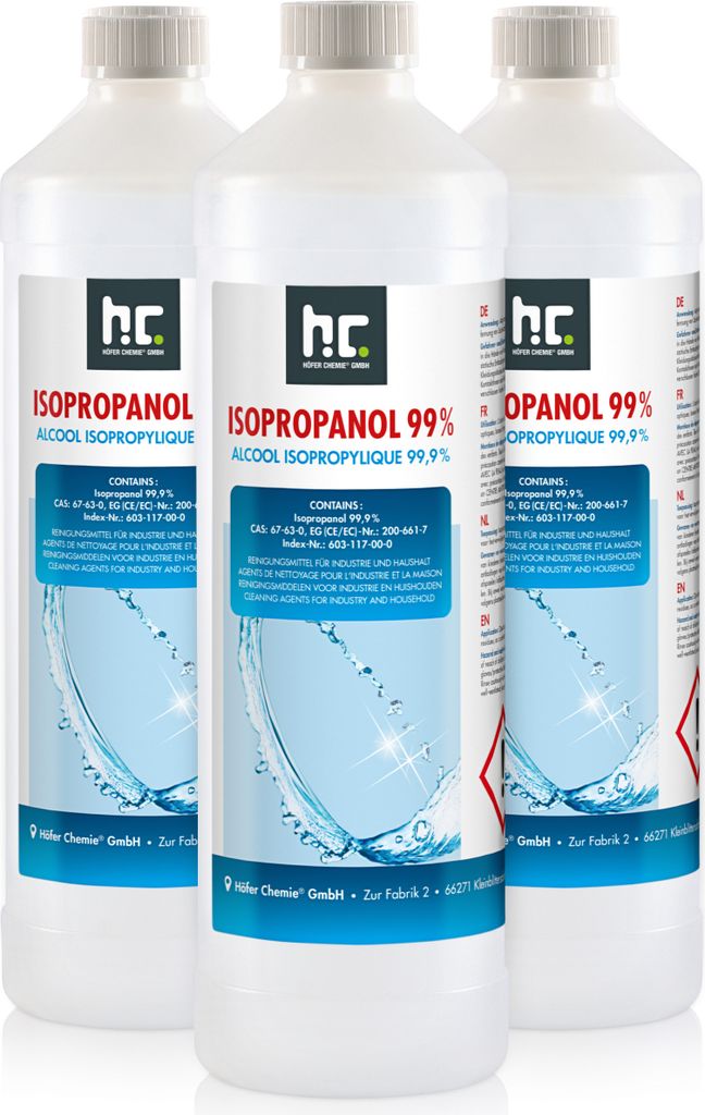 1 L Isopropanol 99,9% zur Flächenreinigung, als Produktbild 