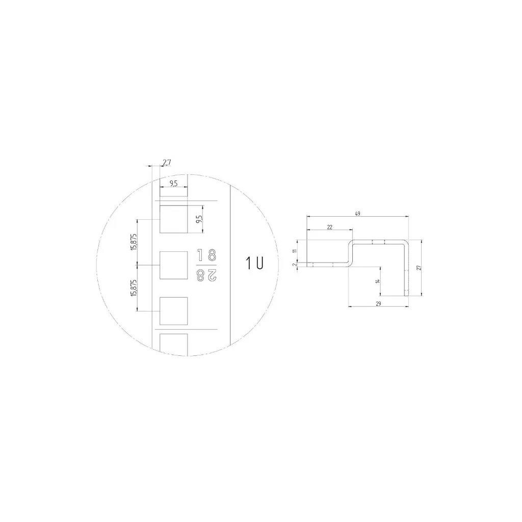 Jeu de rails de montage 42U DELTA/S en acier pour baie serveur 19"