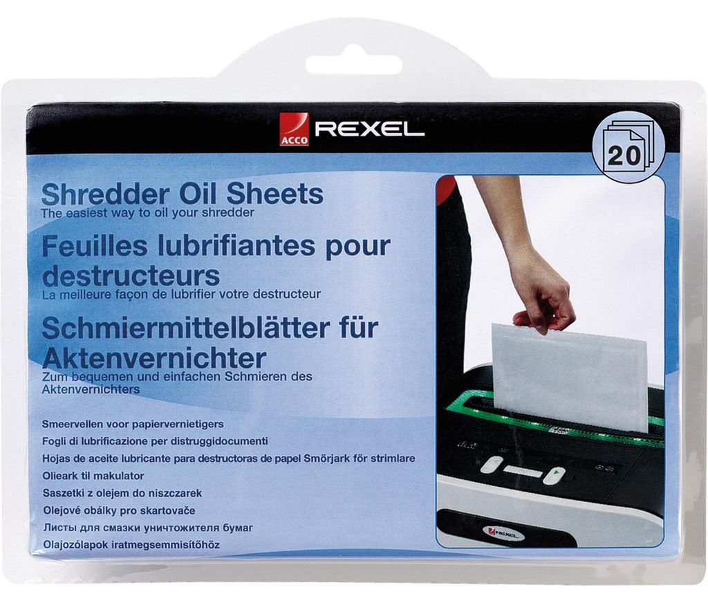 Rexel Schmiermittel Blätter für Aktenvernichter 20 Blatt
