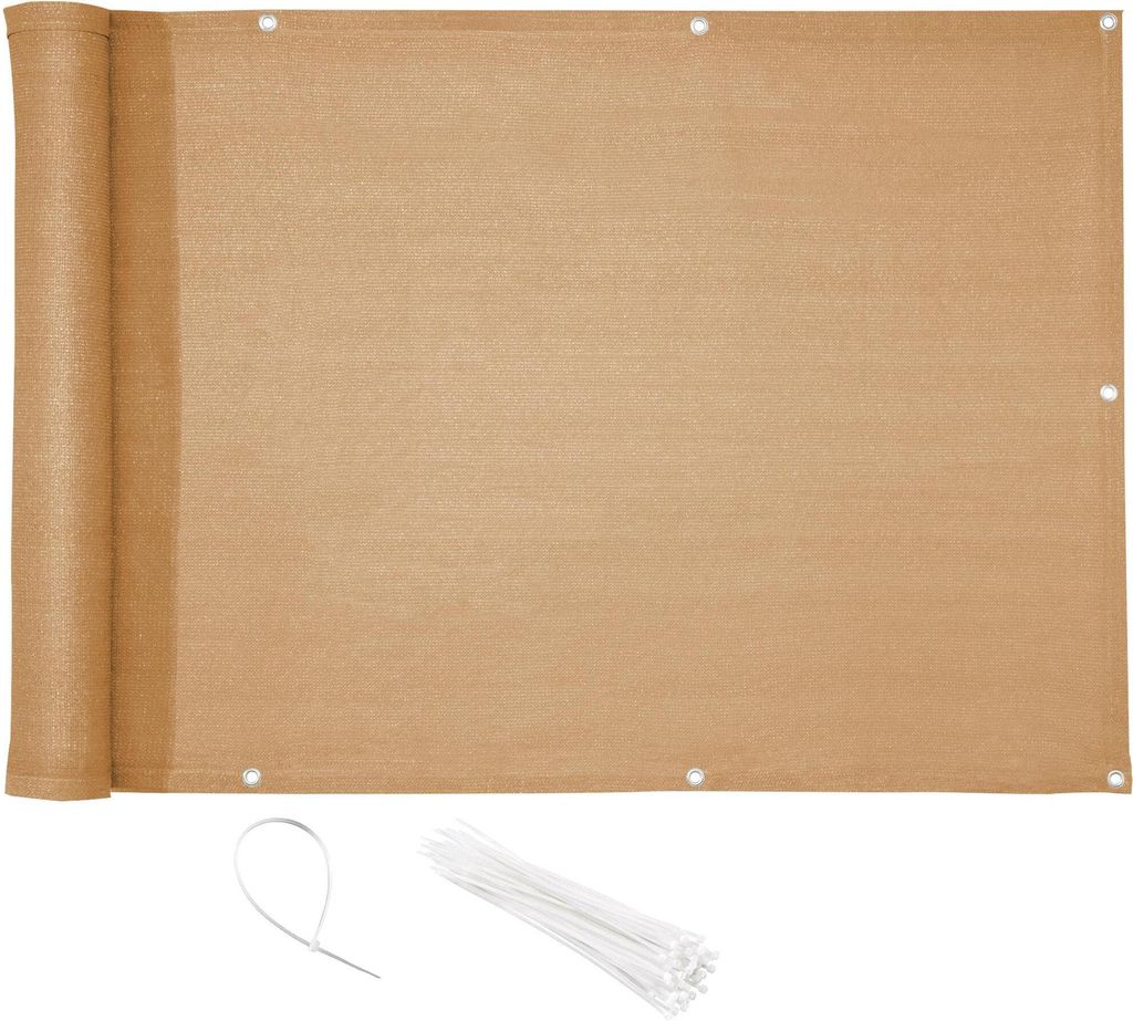 Sichtschutz HDPE mit Kabelbinder 0,75x6 sandbeige High Density Polyethylen 185g/m²