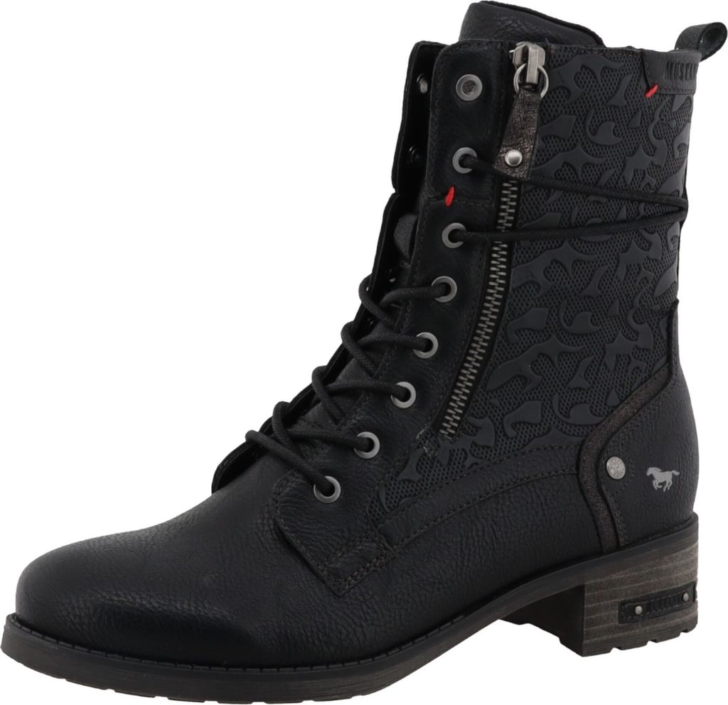Mustang Schnürstiefel Schwarz in Gr. 36