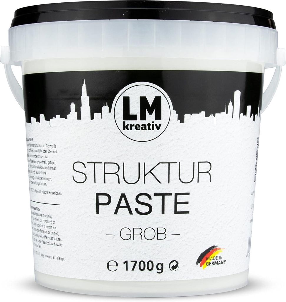 LM Strukturpaste grob 1,7 kg | Texture Paste | Strukturpaste für Acrylmalerei | Strukturpaste Leinwand | Spachtelmasse Acrylmalerei | Impasto
