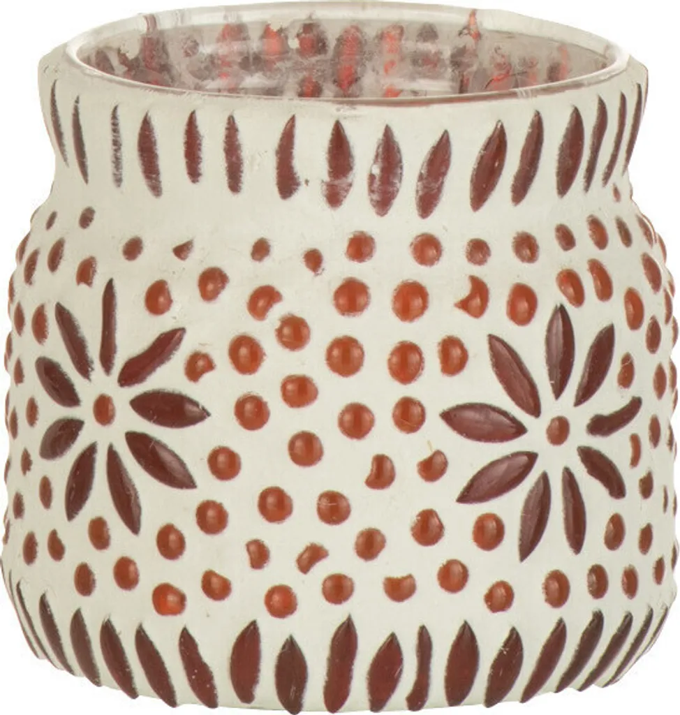 Bougeoir J-Line en verre rouge taille moyenne - Déco chic intérieure