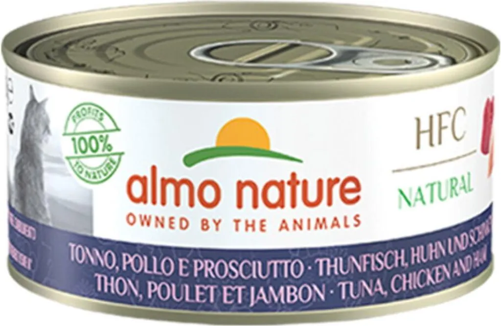 Scorta 24x150g Almo Nature HFC Tonno Pollo Prosciutto per Gatti