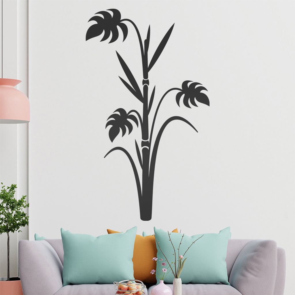 Bambus - Pflanze - Dekoration Wandtattoo in 6 Größen - Wandaufkleber Wall Sticker - Dekoration, Küche, Wohnzimmer, Schlafzimmer, Badezimmer