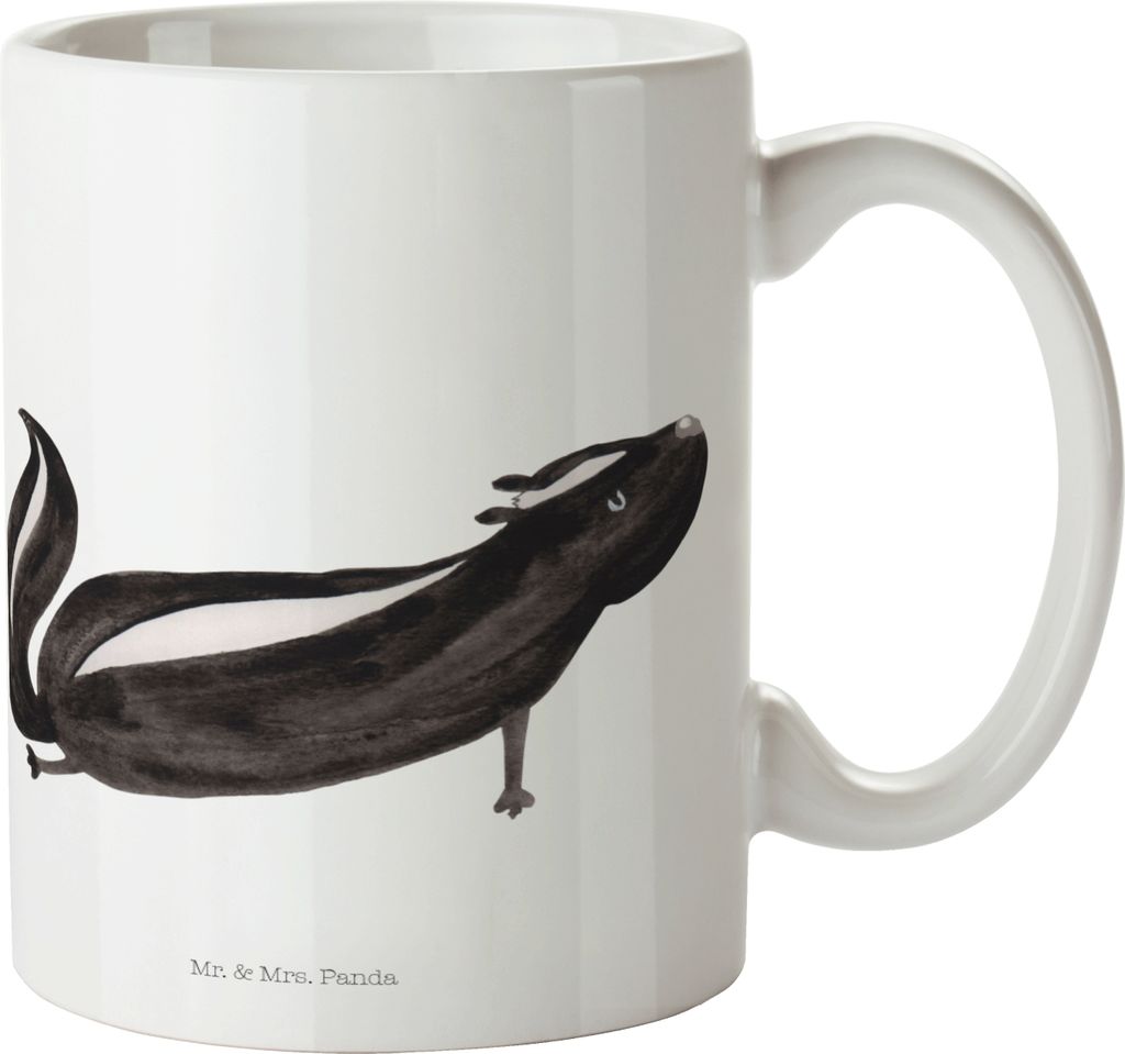 Mr. & Mrs. Panda Trinklernbecher Stinktier Yoga - Weiß - Geschenk, Lebe, Raubtier, Plastikbecher, Liebe, Outdoor Tasse, Kunststoffbecher, Haferl, ...