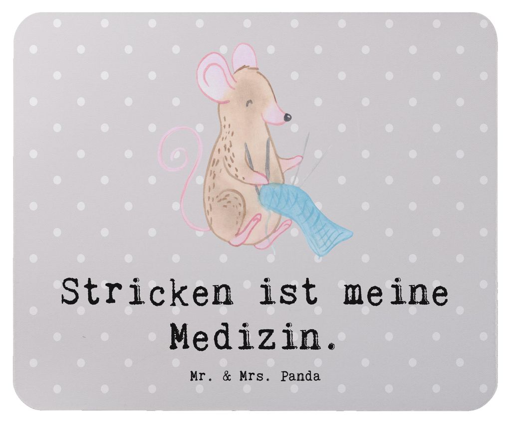Mr. & Mrs. Panda Mouse Pad Maus Stricken - Grau Pastell - Geschenk, DIY, pc mousepad, mausteppich, laptop, Mauspad