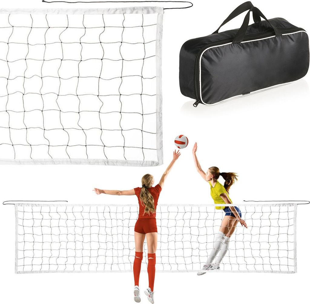 Outtec Volleyballnetz, Badmintonnetz, Volleyball, Badminton Netz faltbar - 9.9 x 0.9m - inkl. Abdeckung