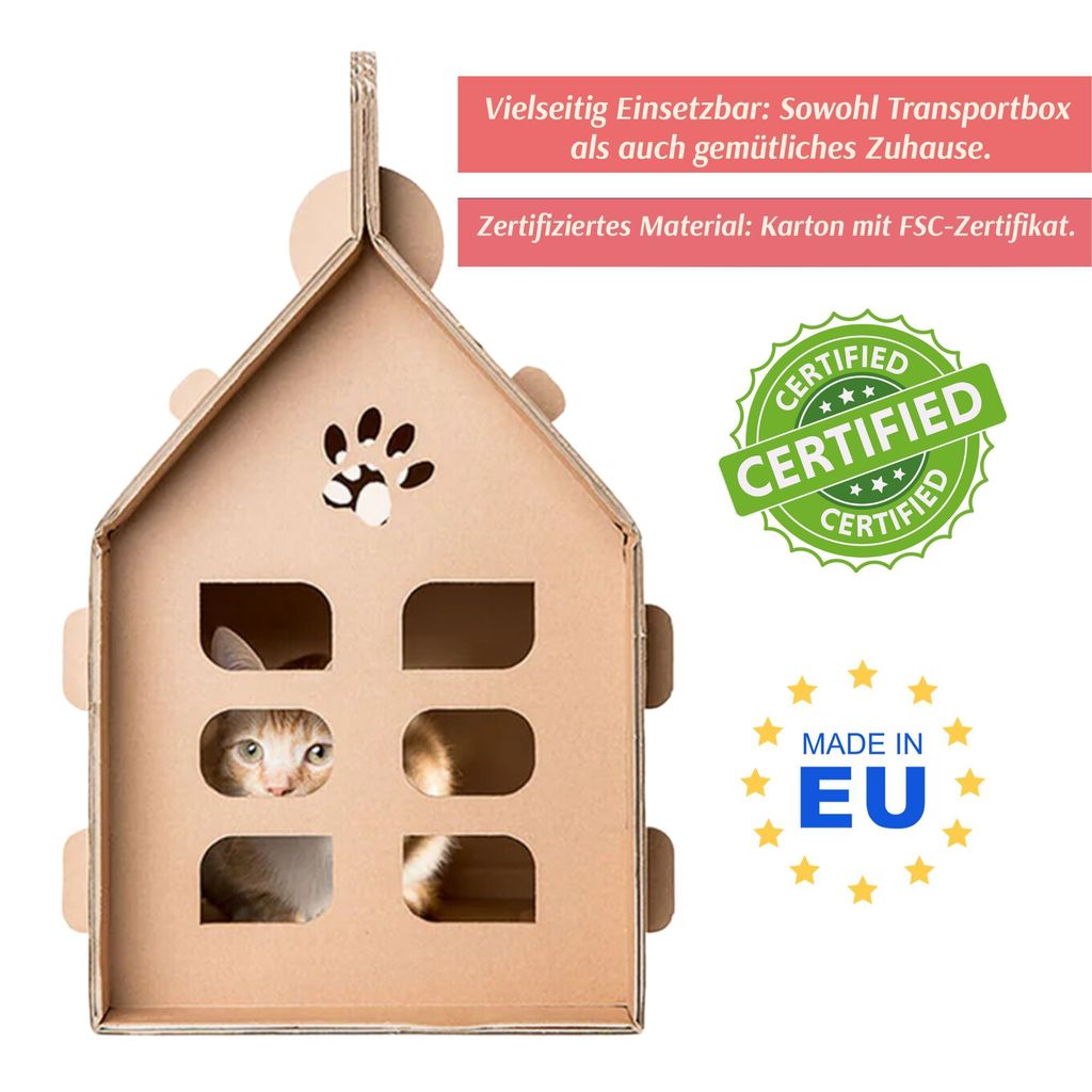 Lainiaoly Katzenkratzhaus Mit 2 Bällen - Kratzbaum Und Ruheplatz In Einem