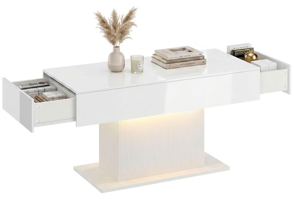 HOMCOM Stolik do salonu z oświetleniem LED, do salonu, Zdjęcie produktu 