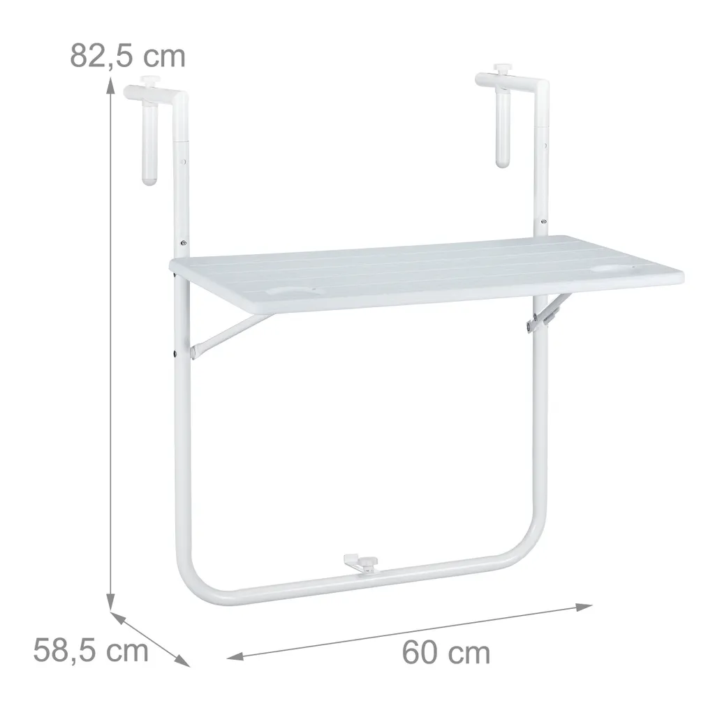 Table Suspendue Balcon Gain de Place : Solution Pliable Aspect Bois - 4