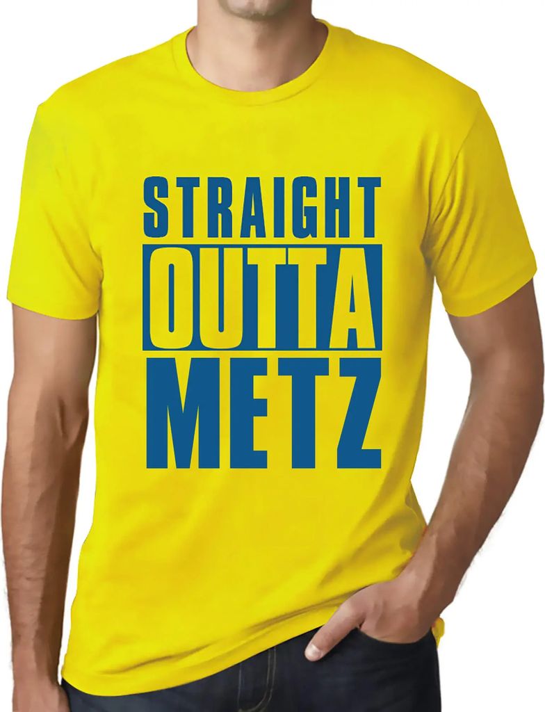 Herren Grafik T-Shirt Straight Outta Metz Öko-Verantwortlich Vintage Jahrgang Kurzarm Lustige Druck Geburtstag Geschenk Mann