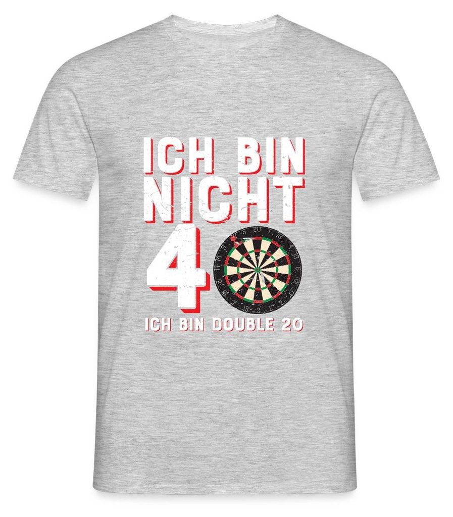 Spreadshirt 40. Geburtstag | Dartscheibe Design Männer T-Shirt, M, Grau meliert