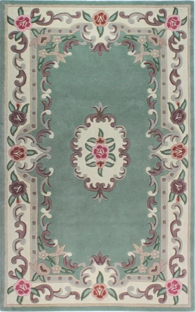 Tapis Lotus Premium Green 120 x 180 cm en coton tissé à la main