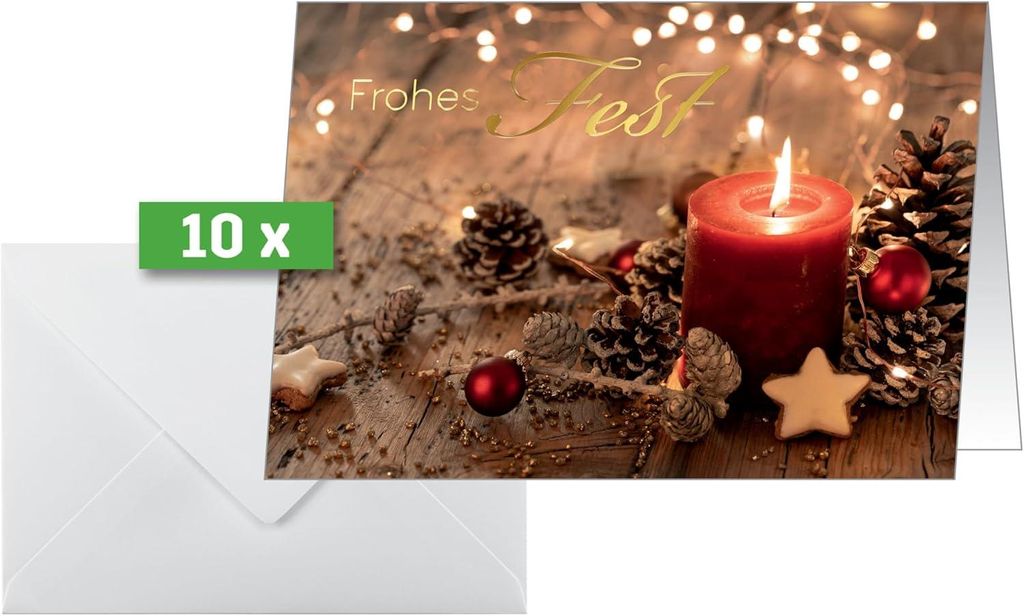 SIGEL DS093 Weihnachts-Karten Rote flackernde Produktbild 