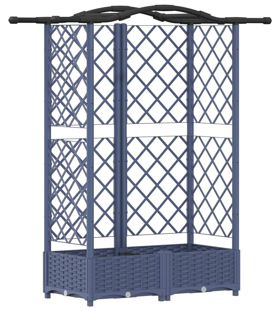 vidaXL Hochbeet mit Rankgitter und Dach Grau 124 x 40 x 126 cm PP