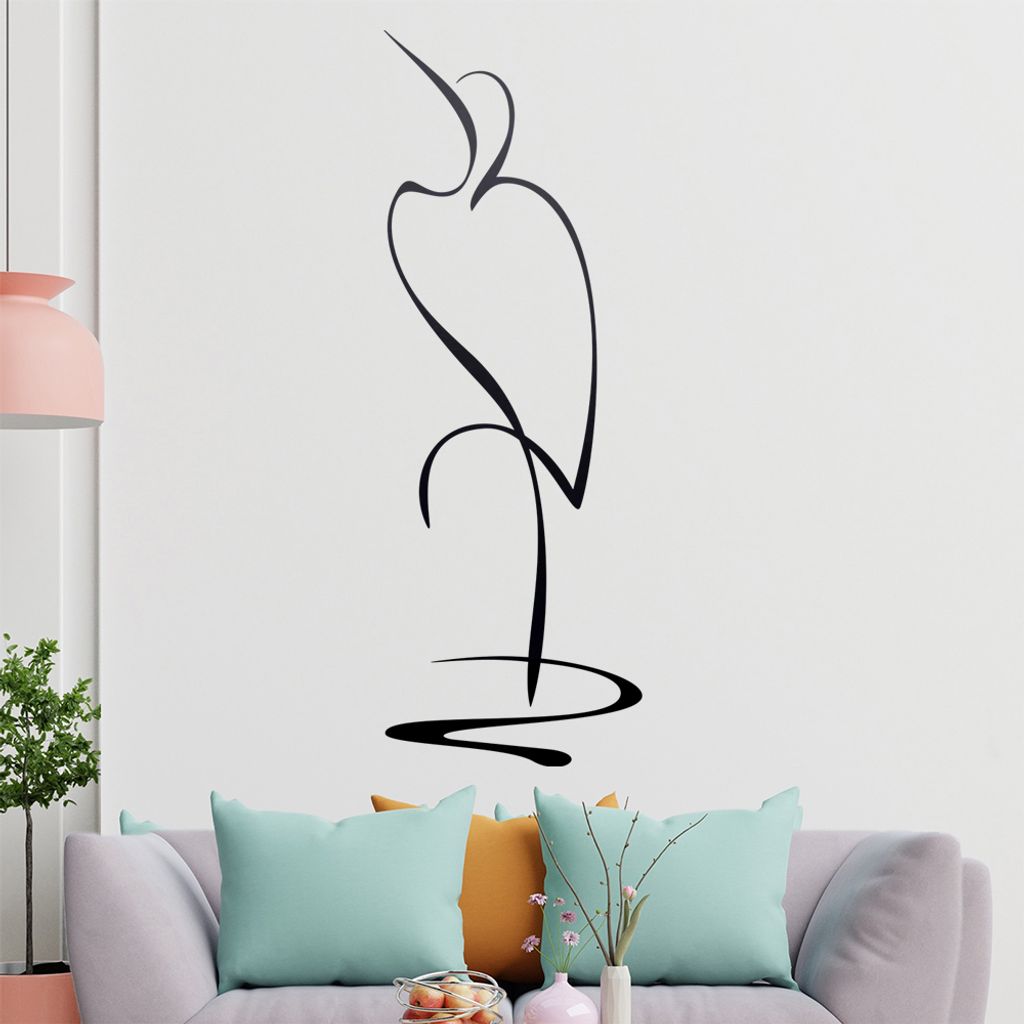 Vogel Linien Wandtattoo in 6 Größen - Wandaufkleber Wall Sticker - Dekoration, Küche, Wohnzimmer, Schlafzimmer, Badezimmer