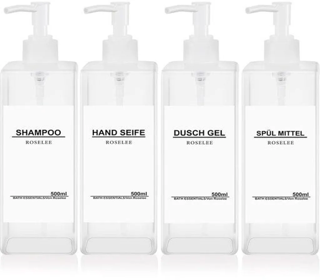 Kit de douchette à main design noir mat - Lot de 4 pièces - Haute qualité