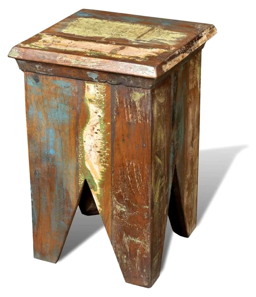 Teak Antik Hocker Garderobe Vintage Ablage
