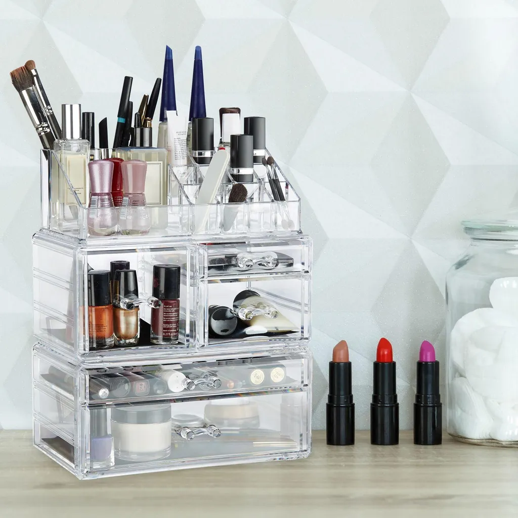 Support maquillage acrylique 21 compartiments avec finition premium - 2