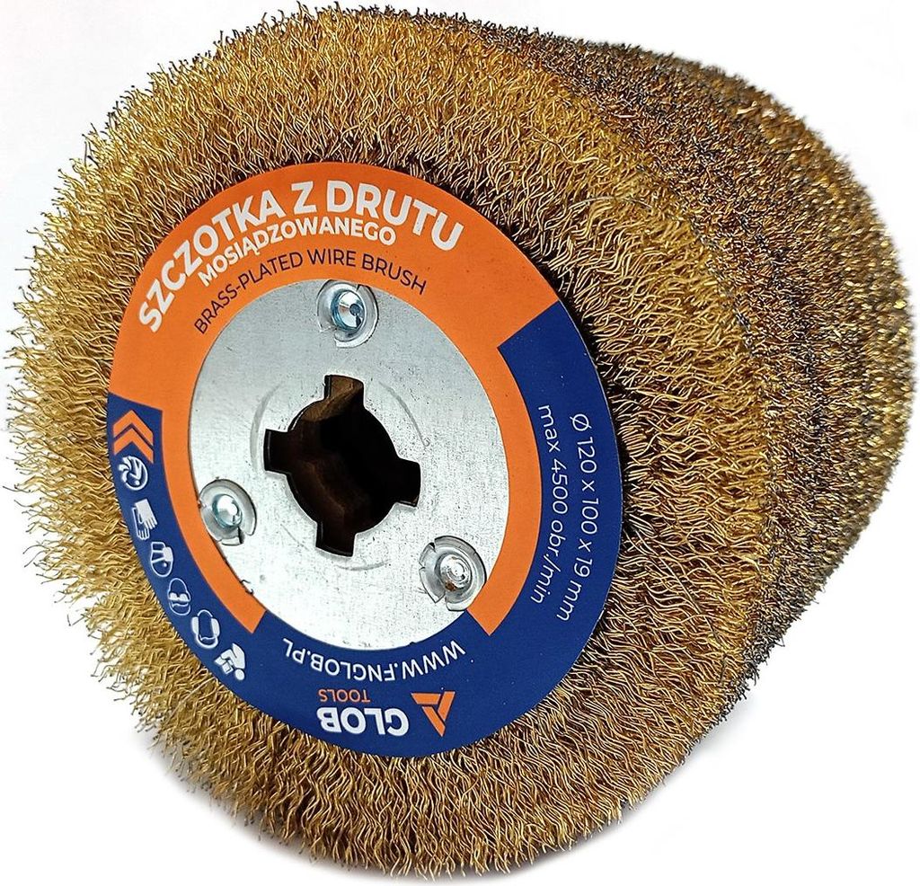 Glob Tools Holzgealterte Drahtbürste, Messingdraht, 120 x Produktbild 