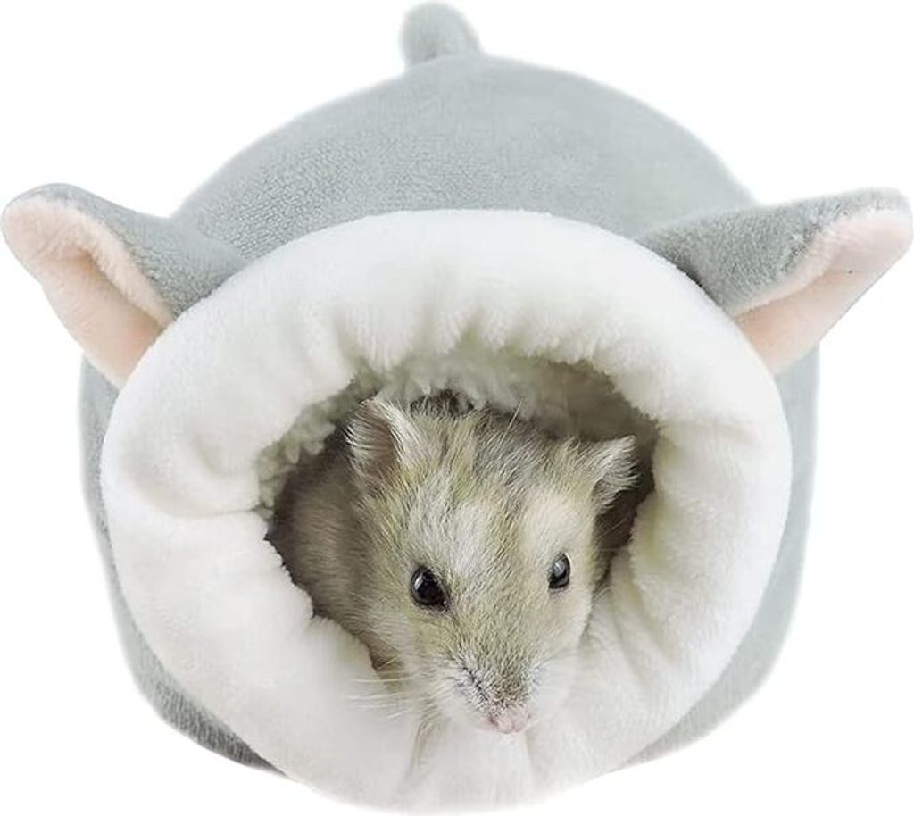 Hamsterbett, Mini Weiches und Warmes Hamsterhaus Niedliches Rutschfestes Hamsterschlafnest Kleintiere Bettwäschehaus für Mini-Igel, Zwerghamster ...