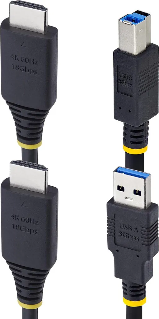 StarTech.com HU12210-KVM-CABLE Câble KVM USB et VGA Noir de 3,1 mètres - 3