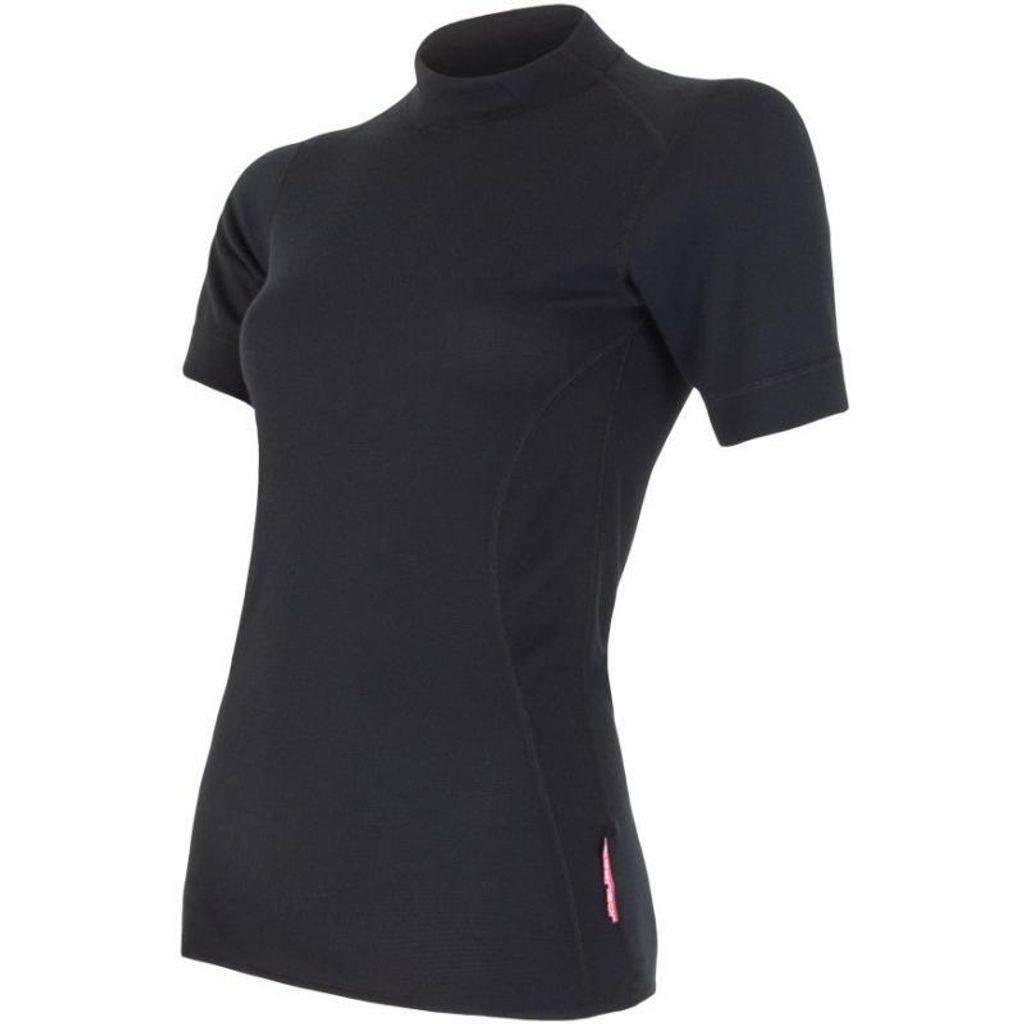 SENSOR DOUBLE FACE Damen-T-Shirt mit kurzen Ärmeln, schwarz, Größe S 179950