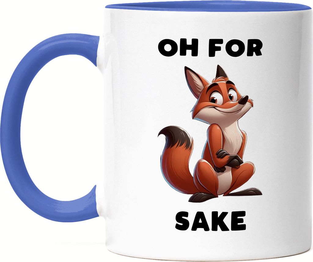 Oh for Fox Sake Fuchs Tasse Blau Humorvoll Englisch Lustige Umschreibung