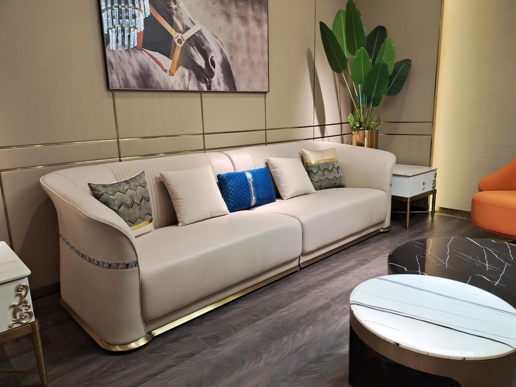 Dreisitzer 3er Set Design Sofas Polster Couchen Kunstleder Ledersofa 285cm Neu
