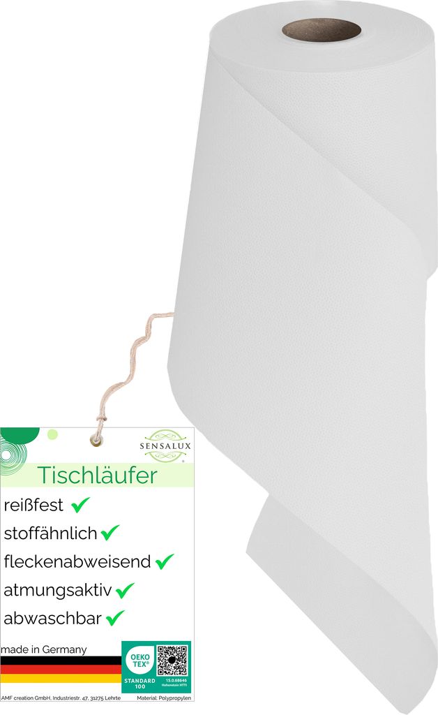 Sensalux Tischläufer 15cm x 25m weiß Produktbild 