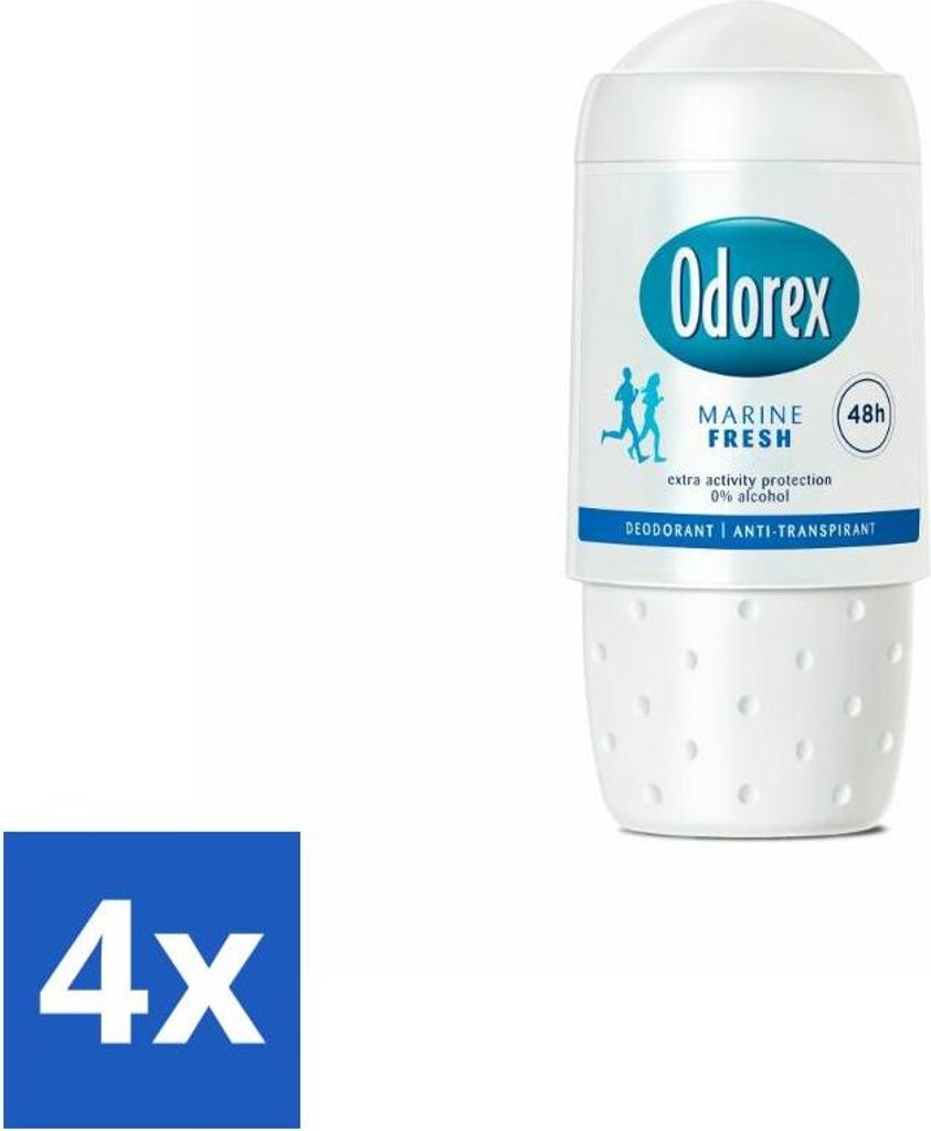 Odorex - Deodorant Roller - Marine Fresh - Erfrischender Schutz - 50 ml - Vorteilspack - 4 Stücke