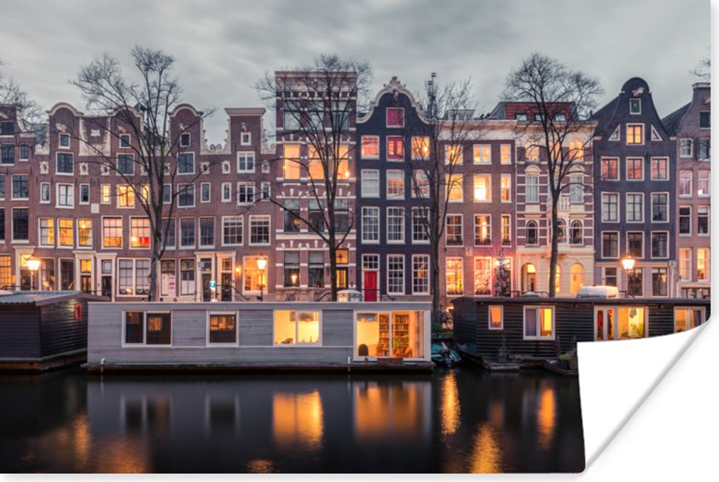 MuchoWow Poster Licht - Haus - Amsterdam 30x20 cm - Plakate - Print