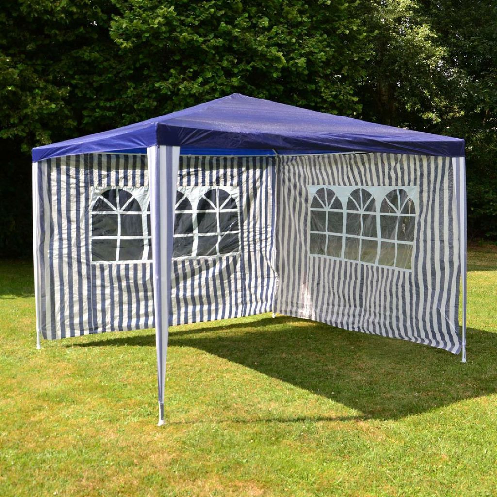 VCM Pavillon | Maße ca. 3x3 m | wasserabweisende 110g / m² PE Plane | Partyzelt | Gartenzelt | Blau