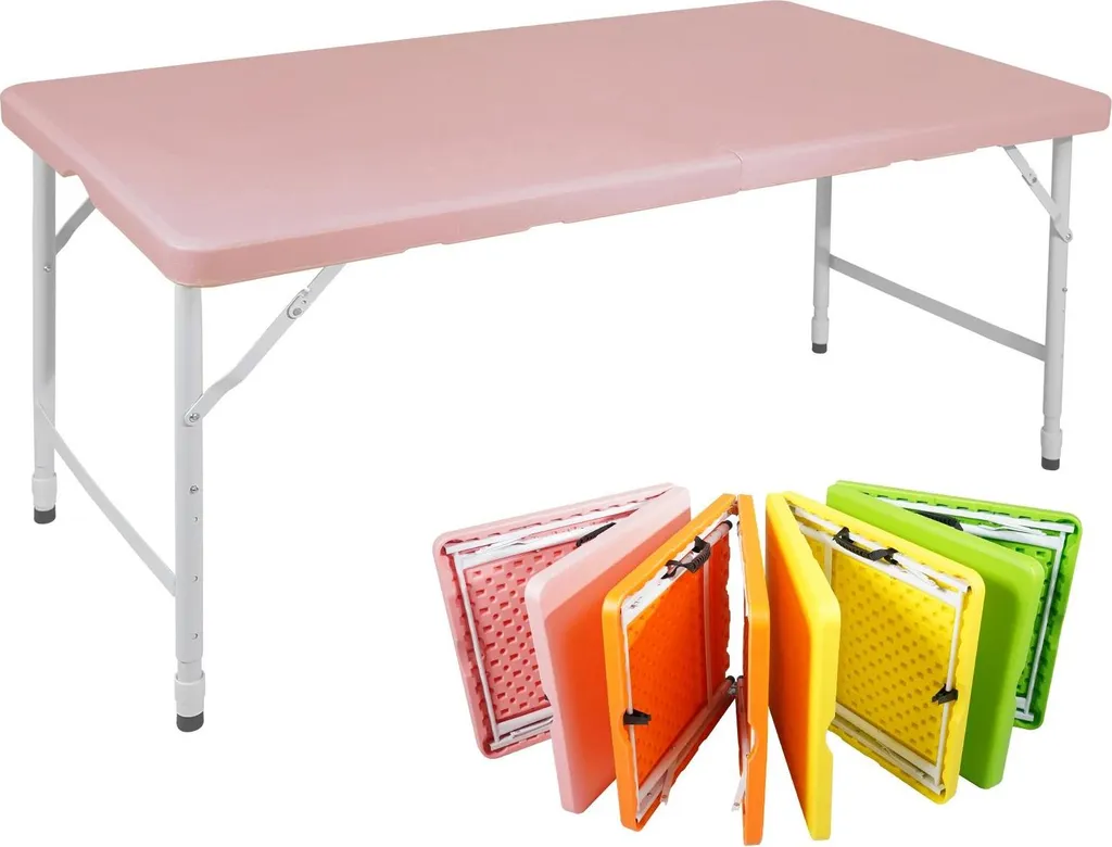 Table de jardin pliante et portable 125 cm pour réception et repas