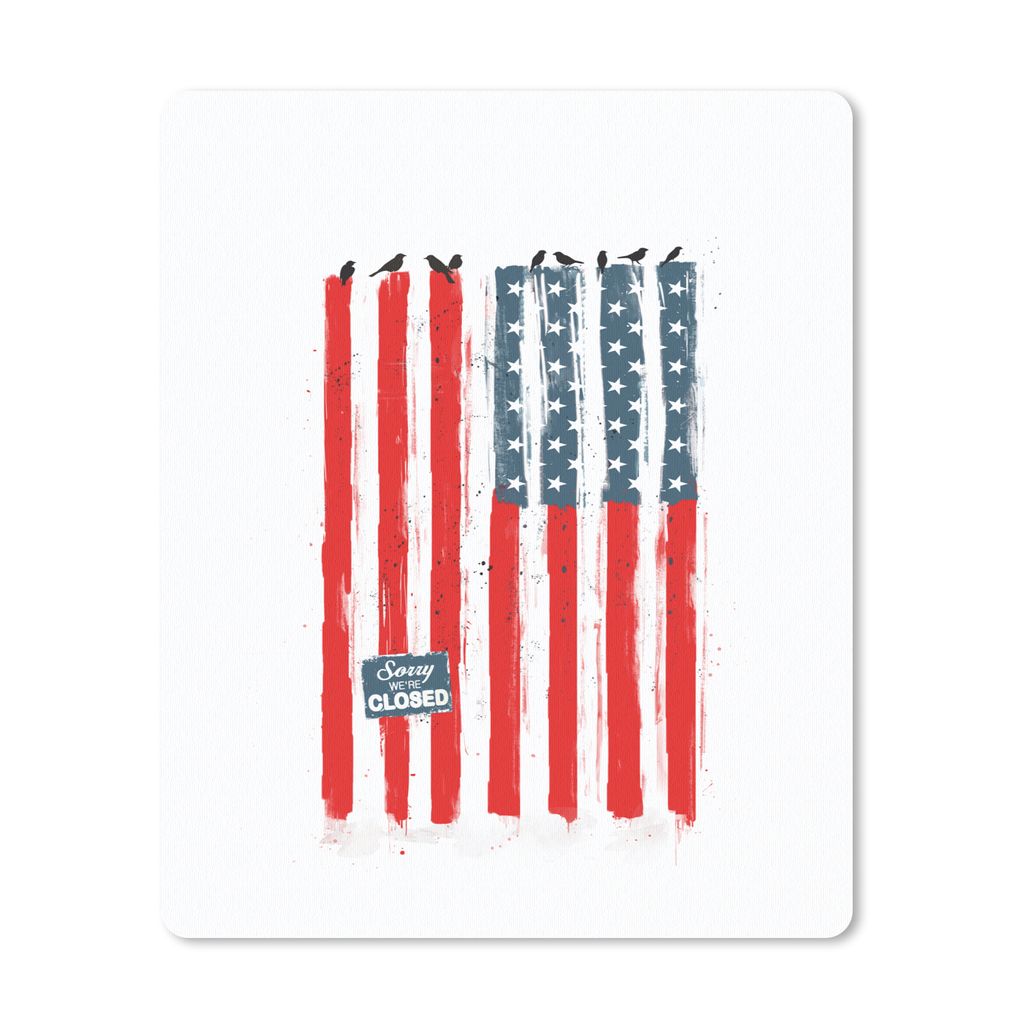 MuchoWow Mauspad Mousepad Vereinigte Staaten - Flagge - Vögel - Leider sind wir geschlossen 19x23 cm - Mousepads - Maus Mat - Pad - Mausunterlag...
