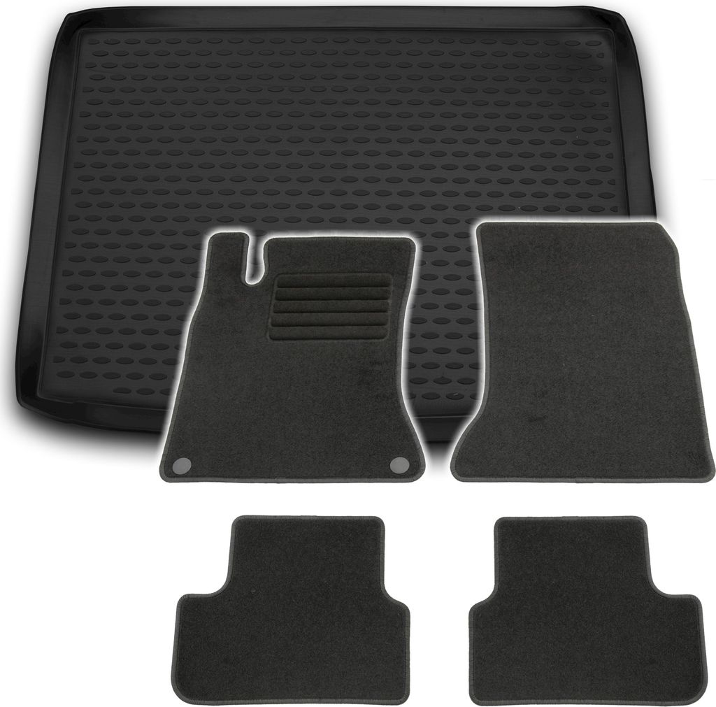 Gummi-Kofferraumwanne + Fußmatten für Mercedes B-Klasse W246, Bj. 11/2011-1/2019