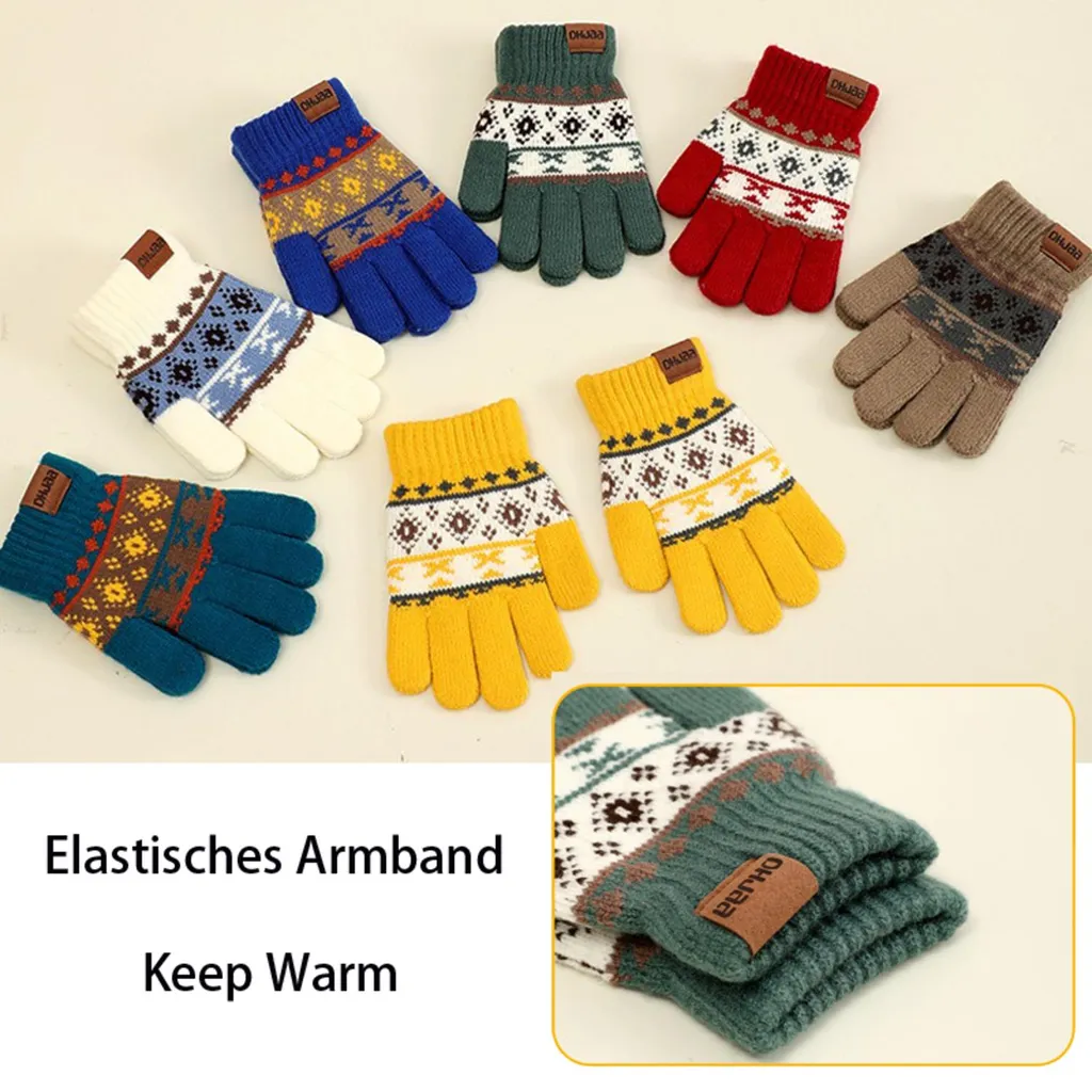 Set Invernale 4 Pezzi Bambini Caldo Cammello - Sciarpa Cappello Guanti - 6