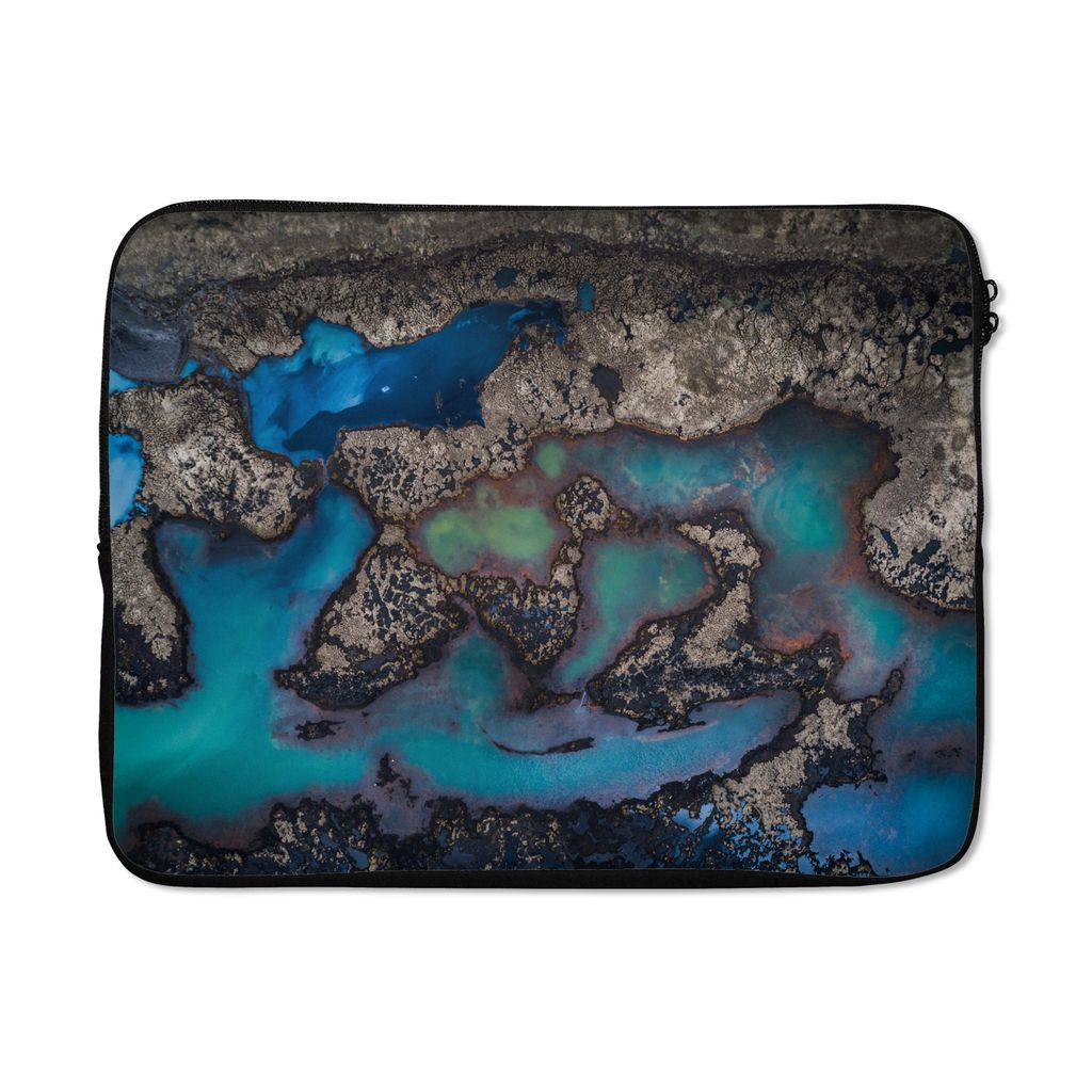 MuchoWow Laptop Hülle 15 Zoll Abstrakte Seen in Island Laptoptasche - Laptoptasche - Sleeve - Rundum-Schutz