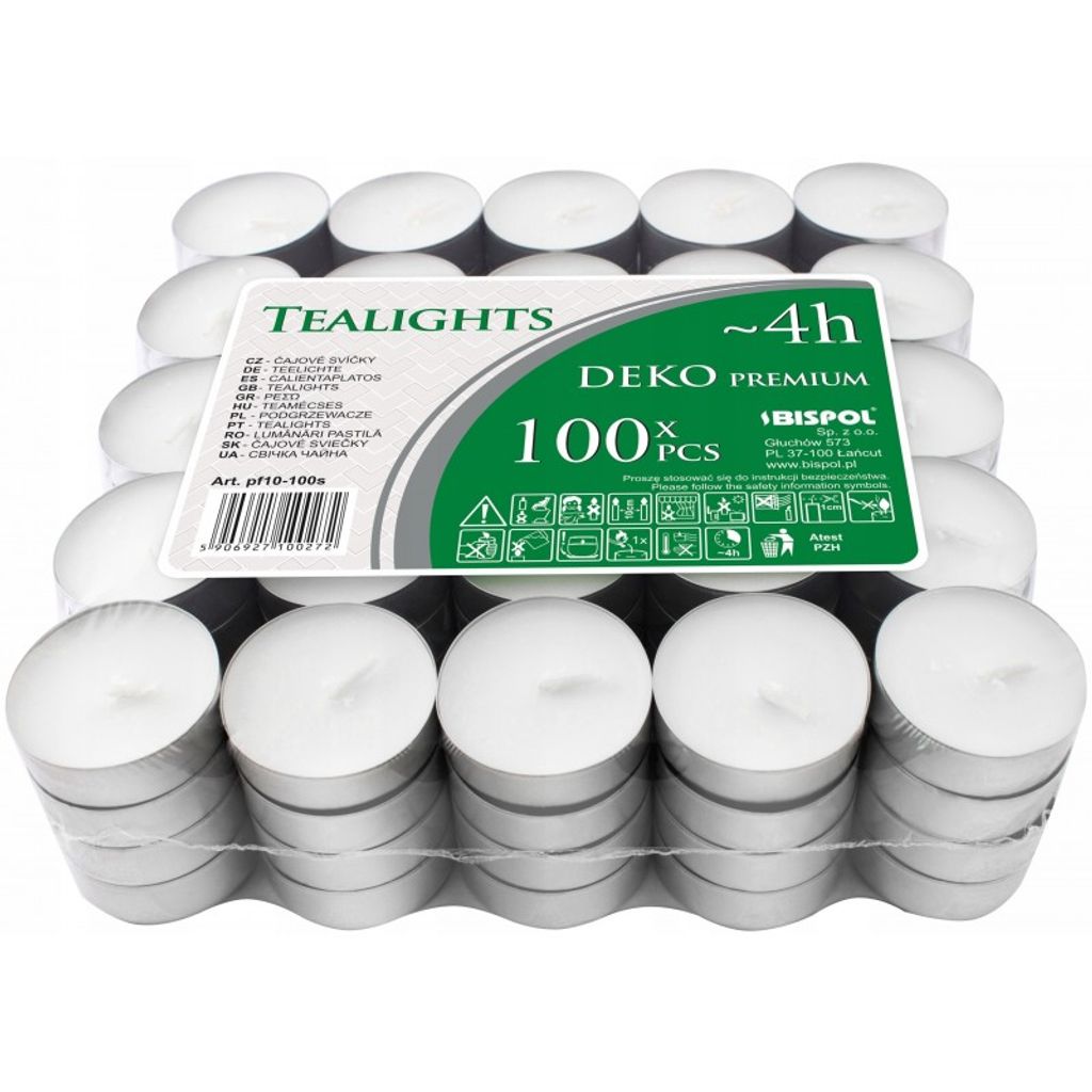 A package of 100 tealight candles.
