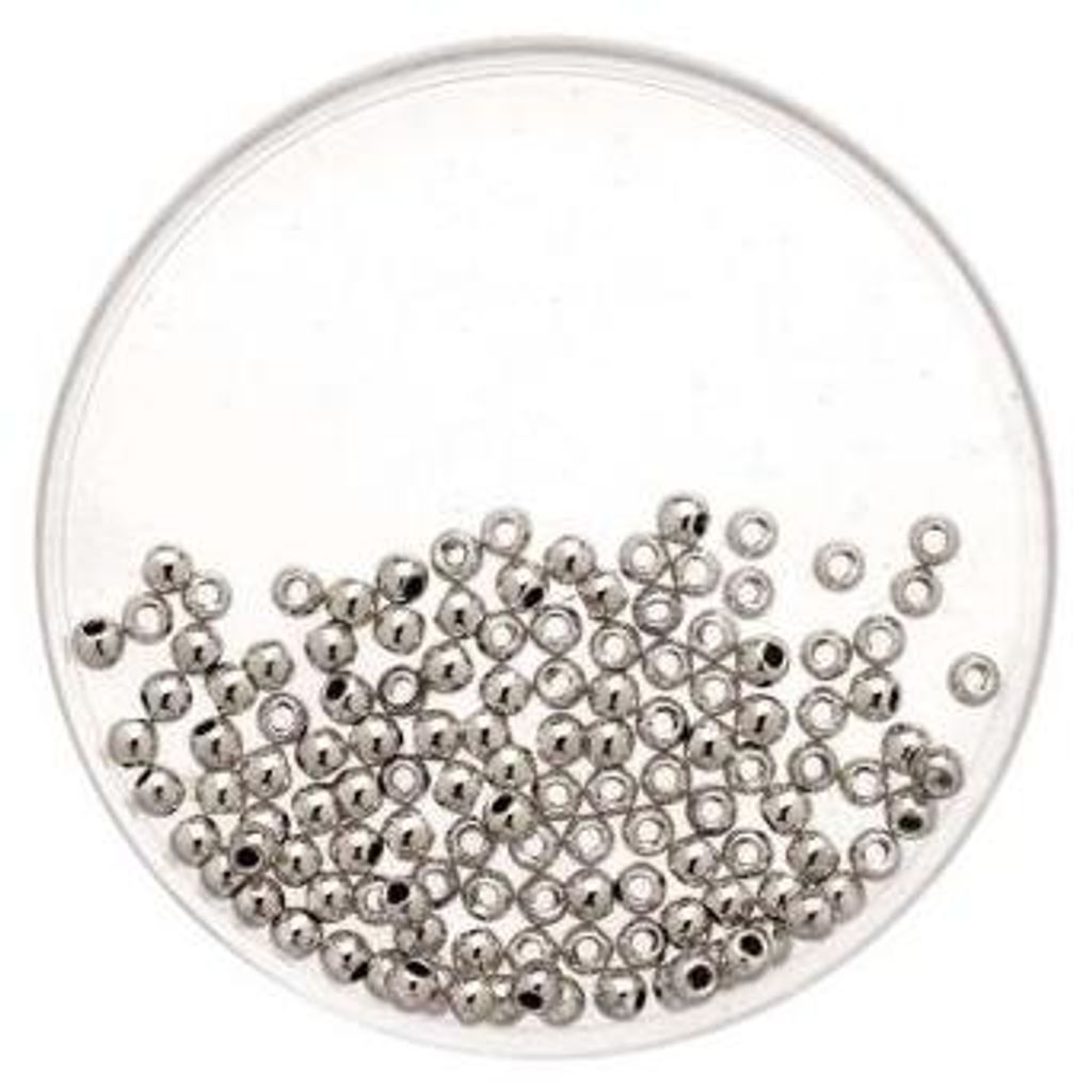 Metallic-Glorex Perle 3 mm 125 stück, silberfarben