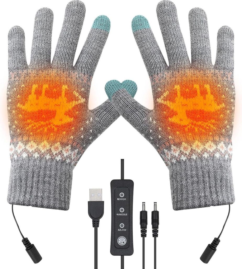 USB Beheizte Handschuhe für Damen und Herren Heizung Produktbild 