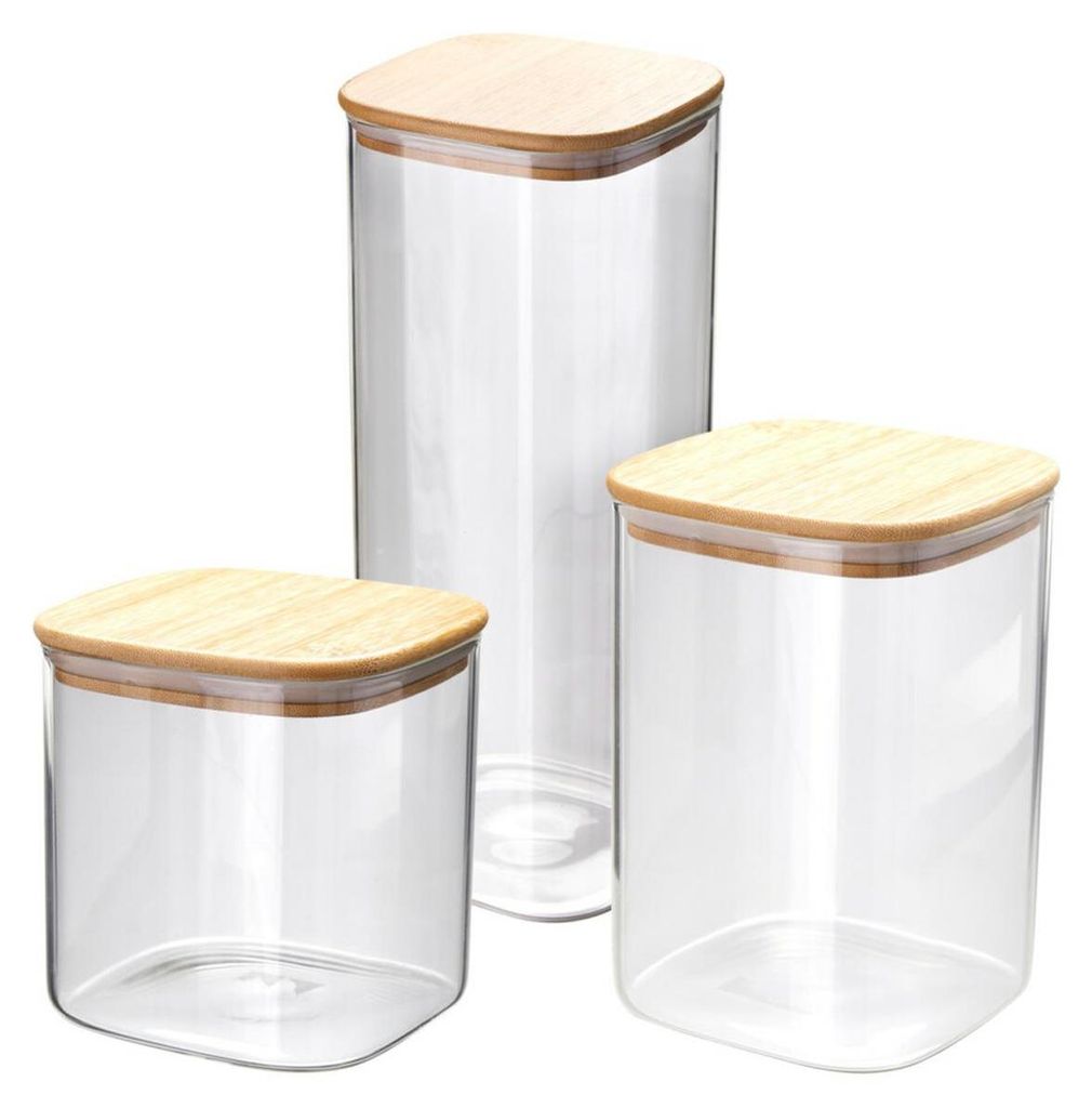 Excellent Houseware | Glasbehälter - Vorratsdose - Frischhaltedose - 3er Set - aus Glas - Behälter für Küche - Praktisch
