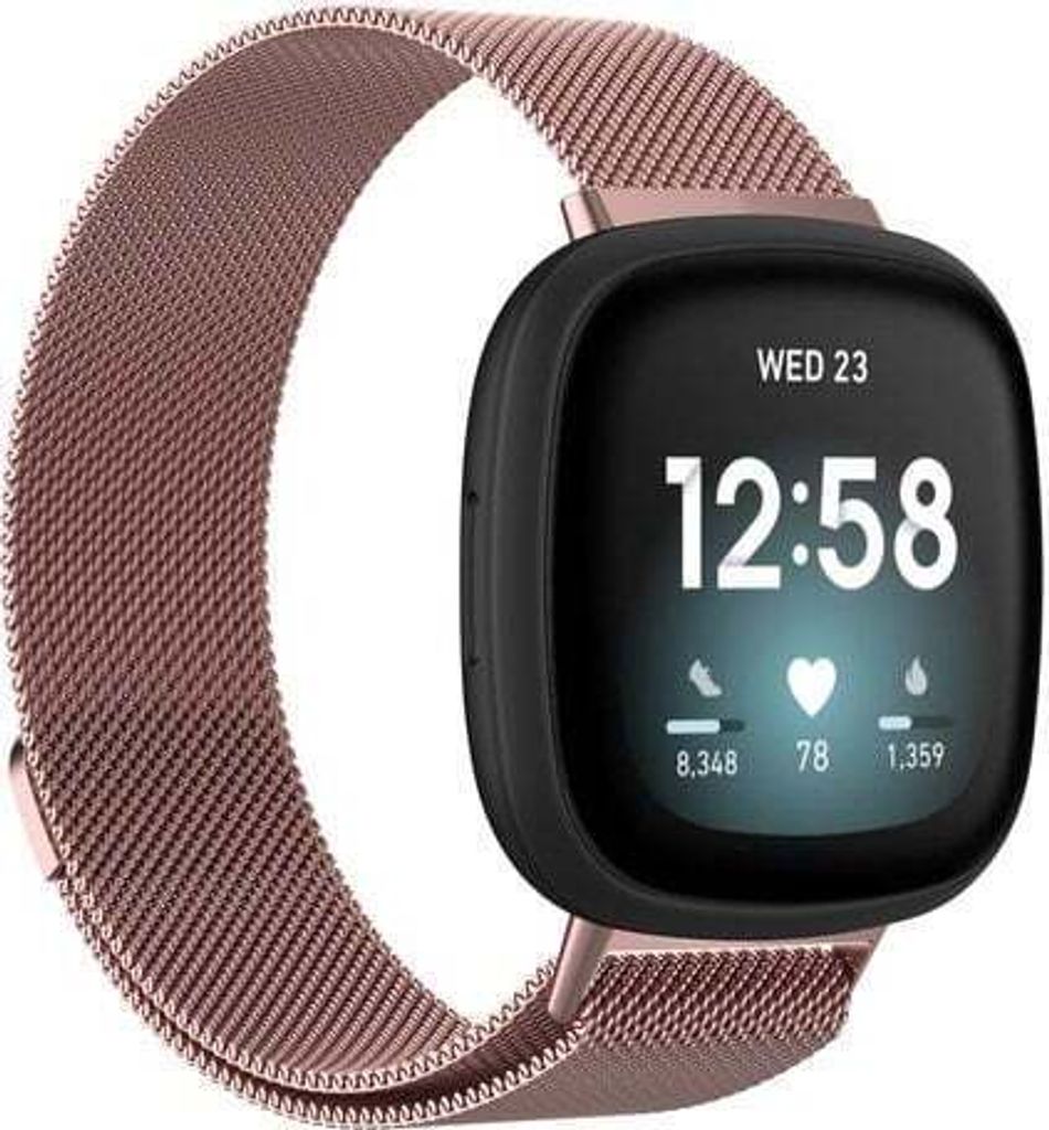 Strap-it Milanese Armband - Kompatibel mit Fitbit Versa 4 Armband Ersatzarmband Edelstahl - Magnetverschluss - Hochwertiges Material - für Armband...