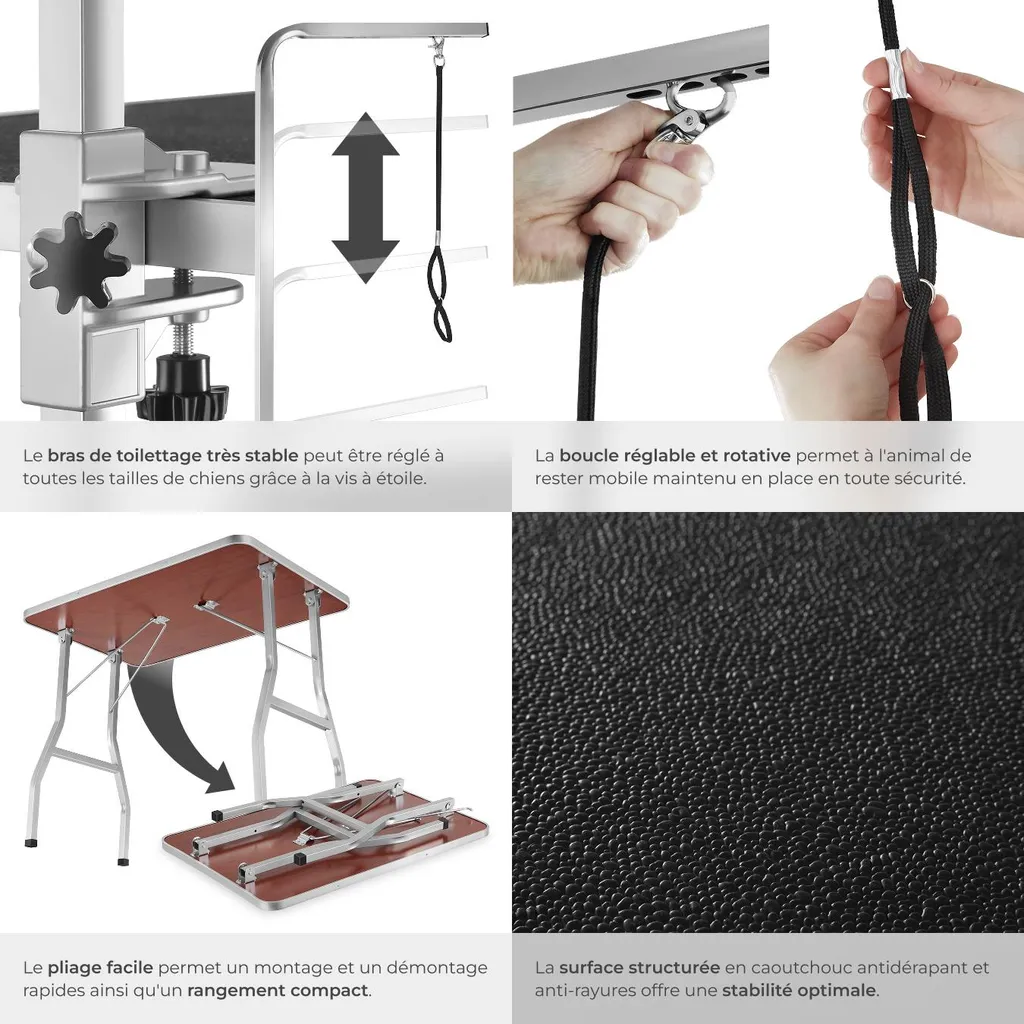 Table de toilettage ergonomique pour petits chiens avec potence - 4