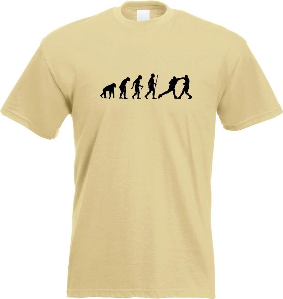 Kiwistar - T-Shirt - Khaki - Boxen Knockout Evolution 2 Motiv Bedruckt Funshirt Design Print - mit Motiv Bedruckt - Funshirt Design - Sport - Freiz...