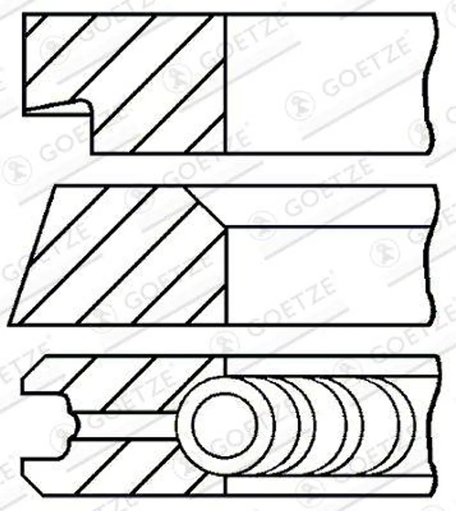 Jeu de segments de piston robustes 08-145400-00 pour Stilo et Barchetta