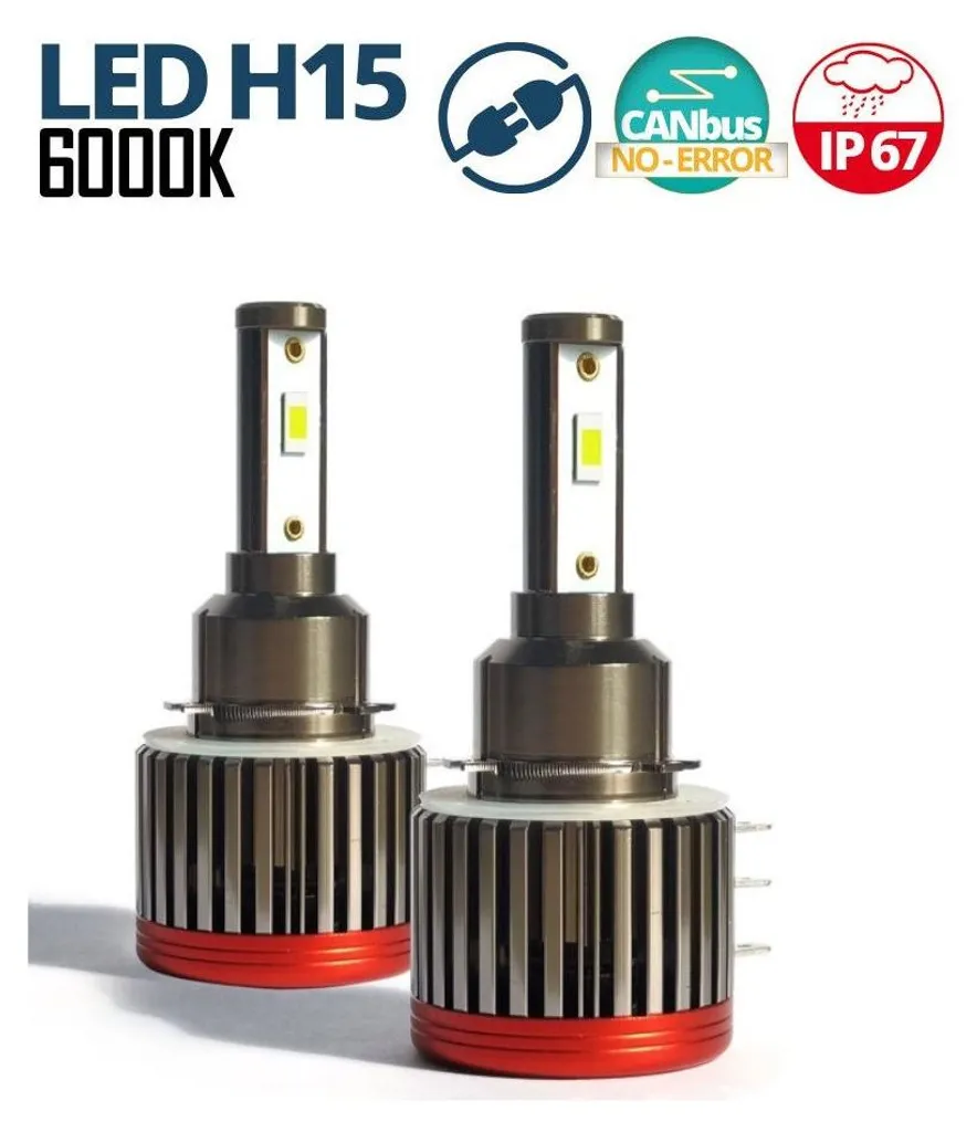 Ampoules LED H15 72W 10000LM Canbus — Éclairage Blanc Pur Puissant