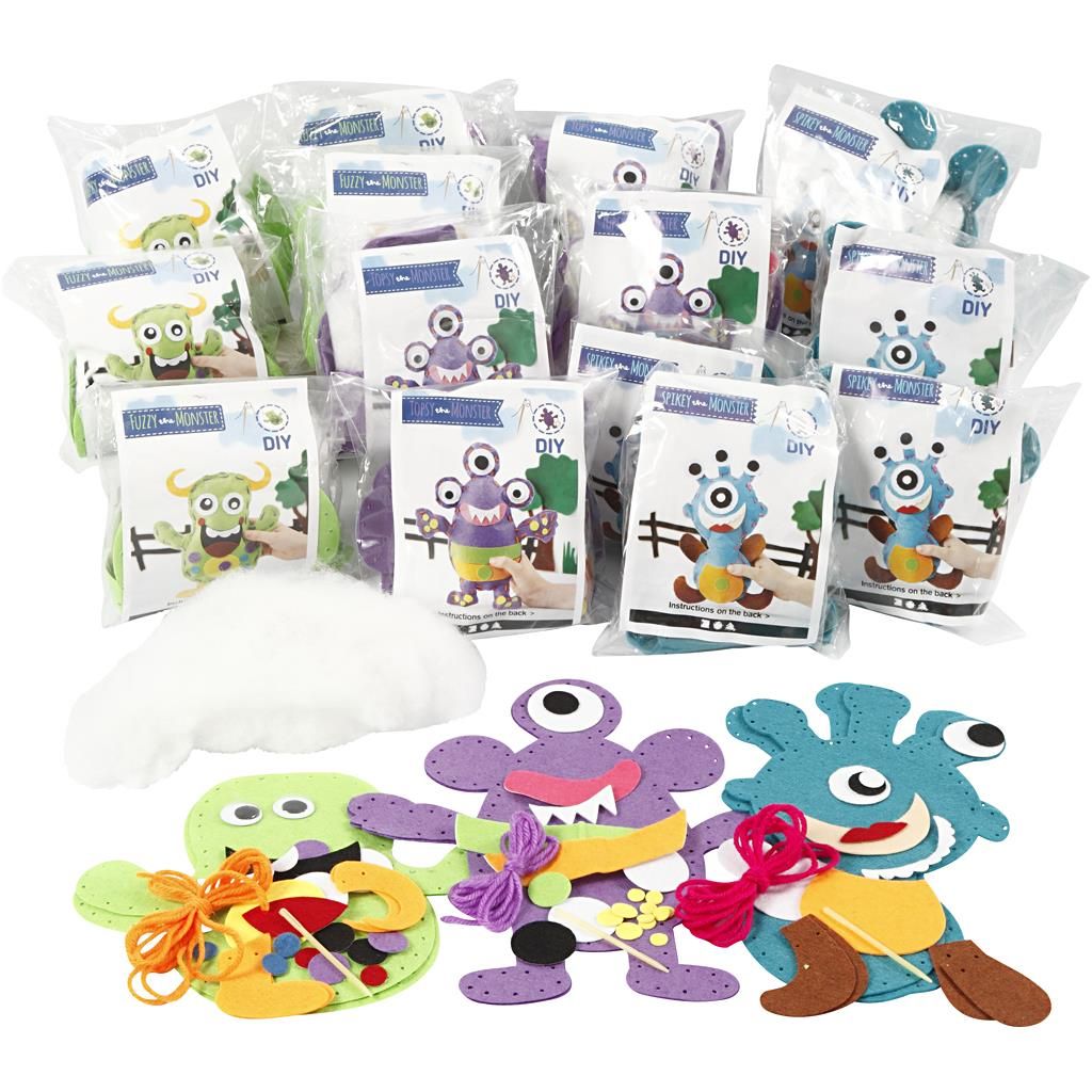 Creativ Company Filz Bastelset Funny Friends 18 Stück Tierfiguren